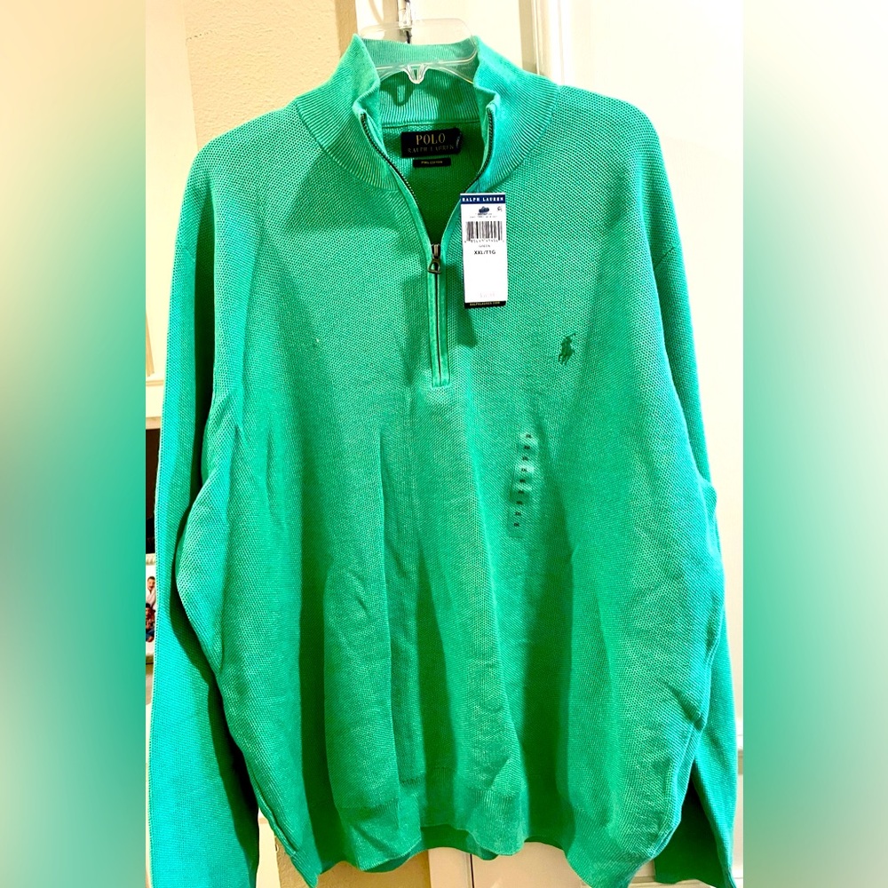 Men's polo sweater green